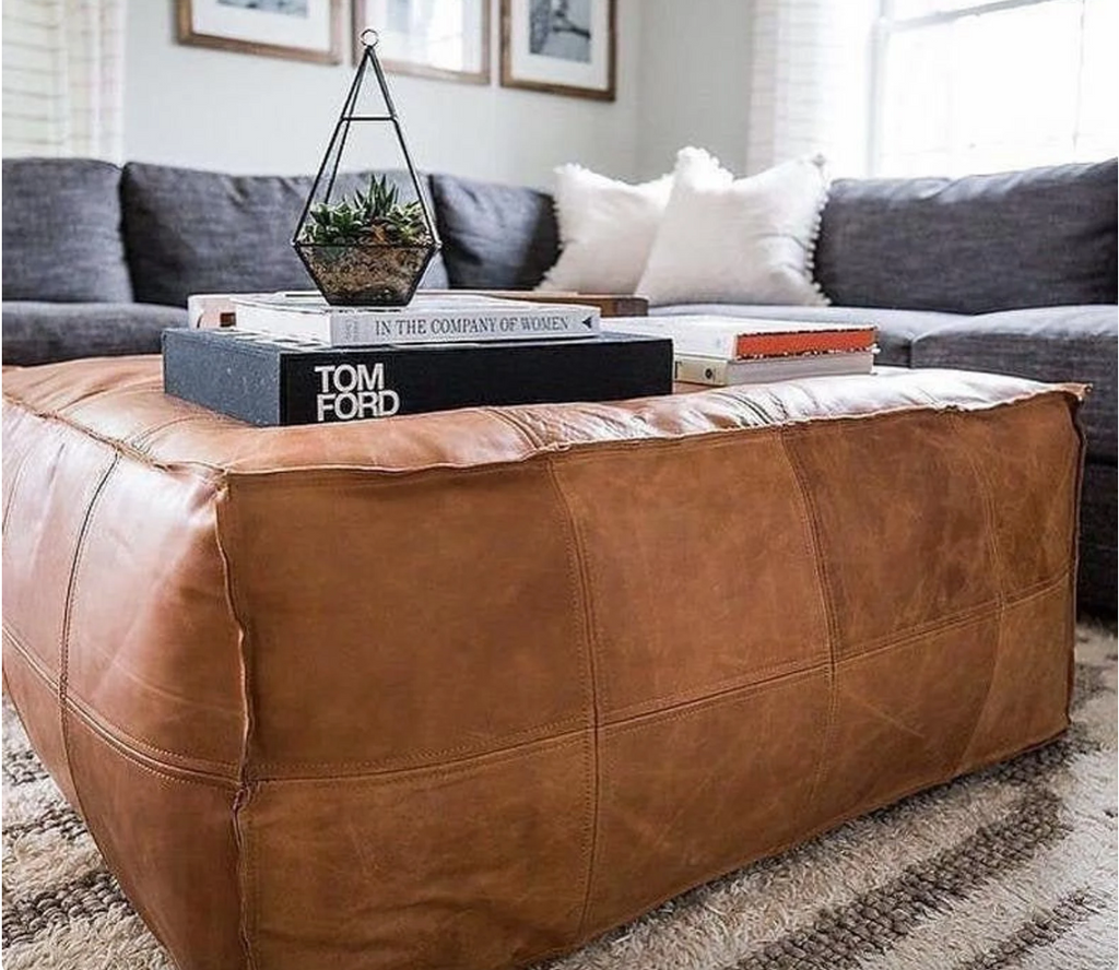 Transform Your Home with Luxurious Leather Poufs from KeshMark